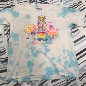 💖Tie dye Sponge-bob x Lisa Frank shirt💖